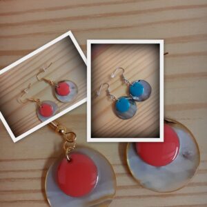 Boucles d'oreilles sequins, nacres